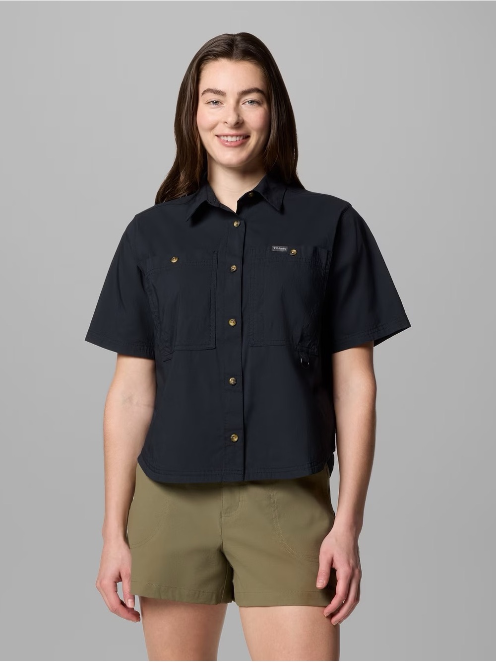 Women’s Brea Falls Black Short-Sleeve Button Shirt